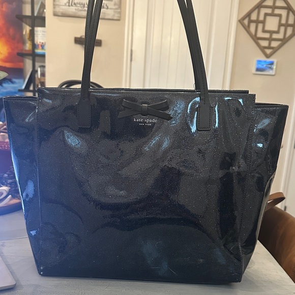 kate spade Handbags - Kate Spade Black Glitter Tote Bag